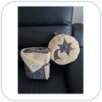 [B2C] - Mini throw blanket for home decor - PLAIN model with 1 to 3 appliqués - Size L [ZTBL-MP1A]