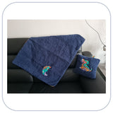 Z Tiny Blanket - Family Souvenir - Mini couverture plaid - Modèle WAVE 1 à 3 appliqués - Taille L [ZTBL-MW123A]