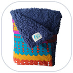 [B2C] - Mini couverture plaid home déco - Modèle PLAIN 1 à 3 appliqués - Taille L [ZTBL-MP1B]