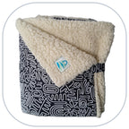 [B2C] - Mini throw blanket for home decor - PLAIN model with 1 to 3 appliqués - Size L [ZTBL-MP1A]