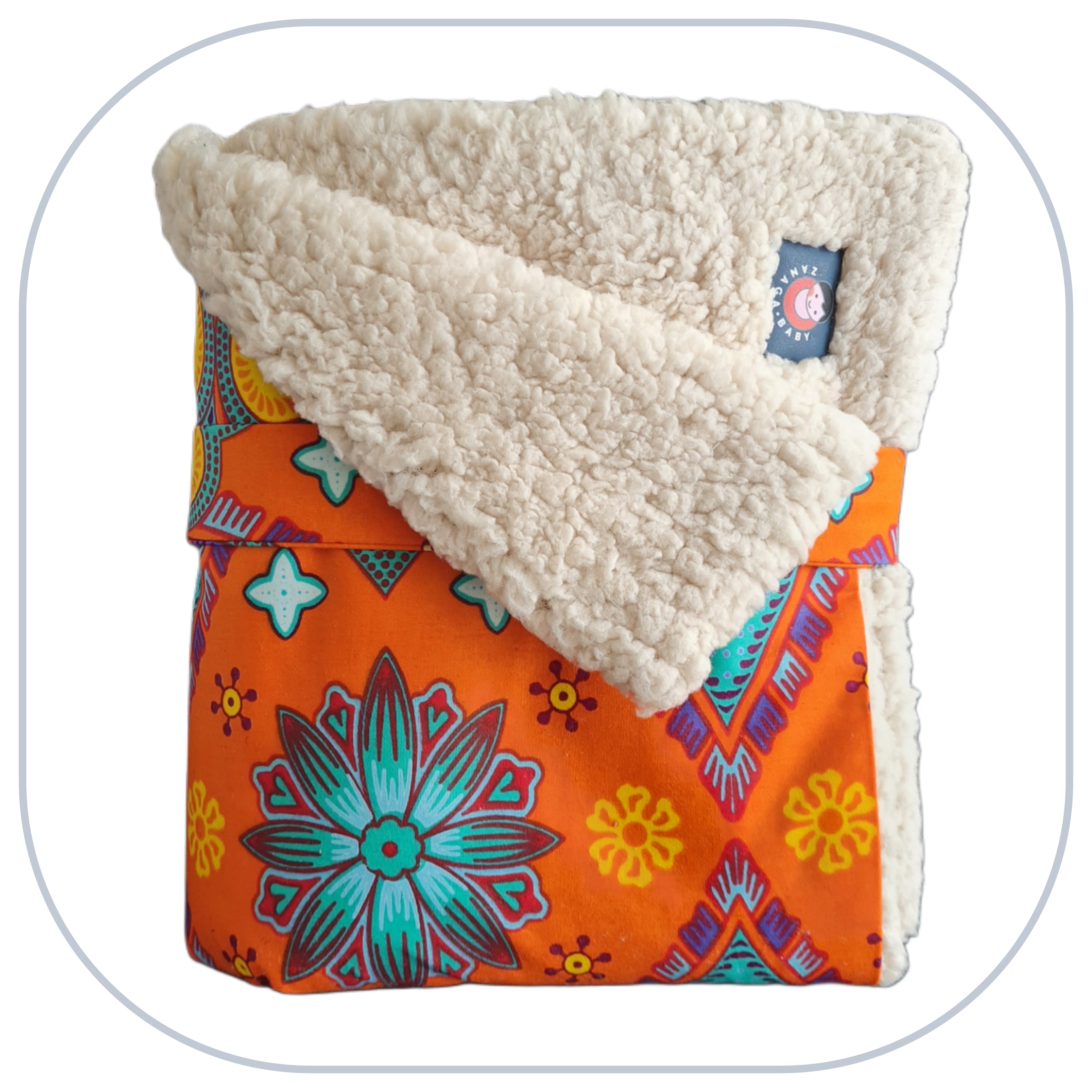 [B2C] - Mini throw blankets for home decor - PLAIN model with 1 to 3 appliqués - Size L [ZTBL-MP1F]