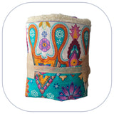 [B2C] Mini couverture plaid home déco - Modèle PLAIN 1 à 3 appliqués - Taille L [ZTBL-MP1K]