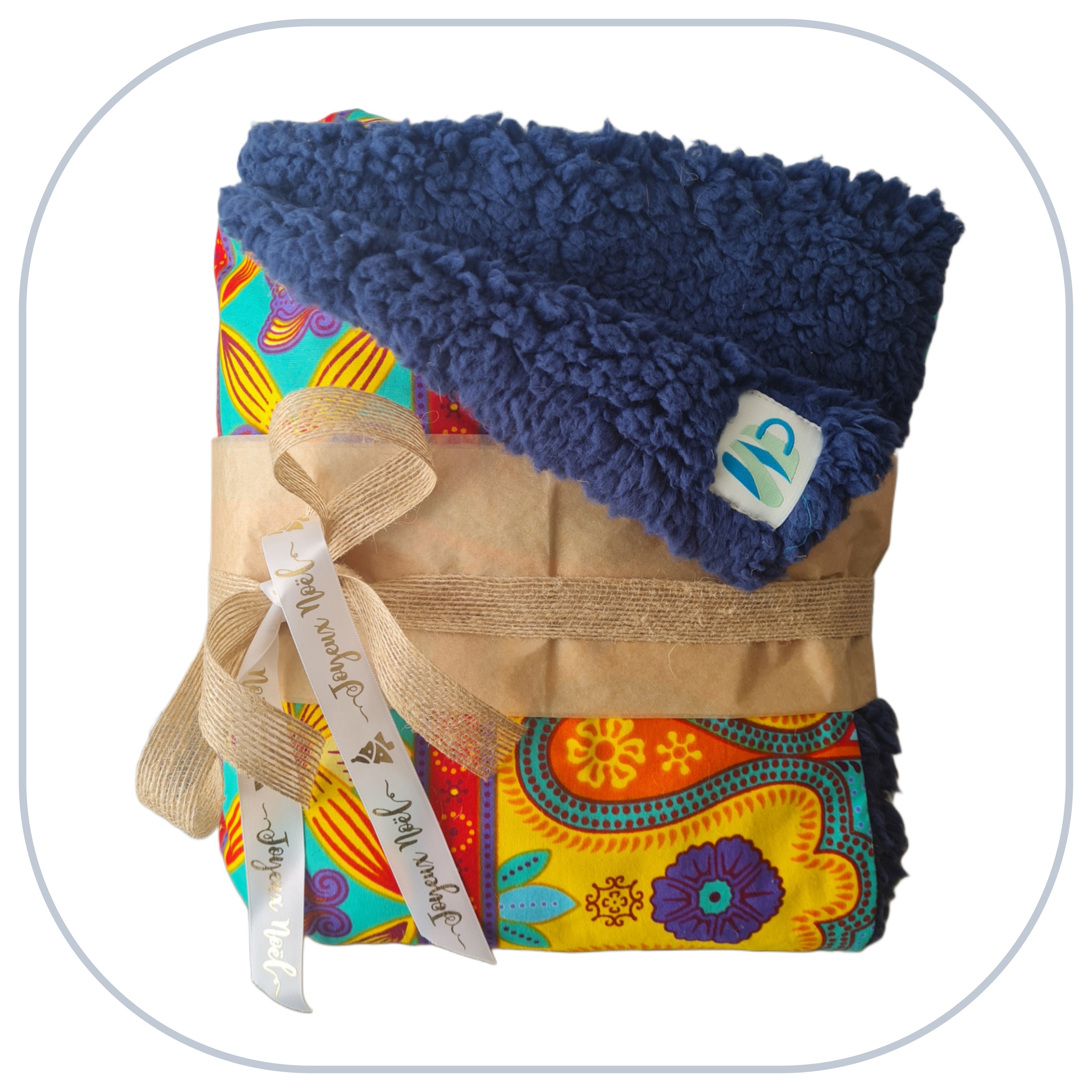 [B2C] - Mini throw blankets for home decor - PLAIN model with 1 to 3 appliqués - Size L [ZTBL-MP1F]