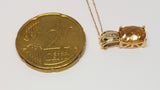Bijoux - Chaîne & pendentif  or et pierres fines - Modèle "SUN" [ B2C ].