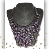 Bijoux artisanal en pierres fines - Modèle "Rivière d'amethyste" [R-COLC B2C ].